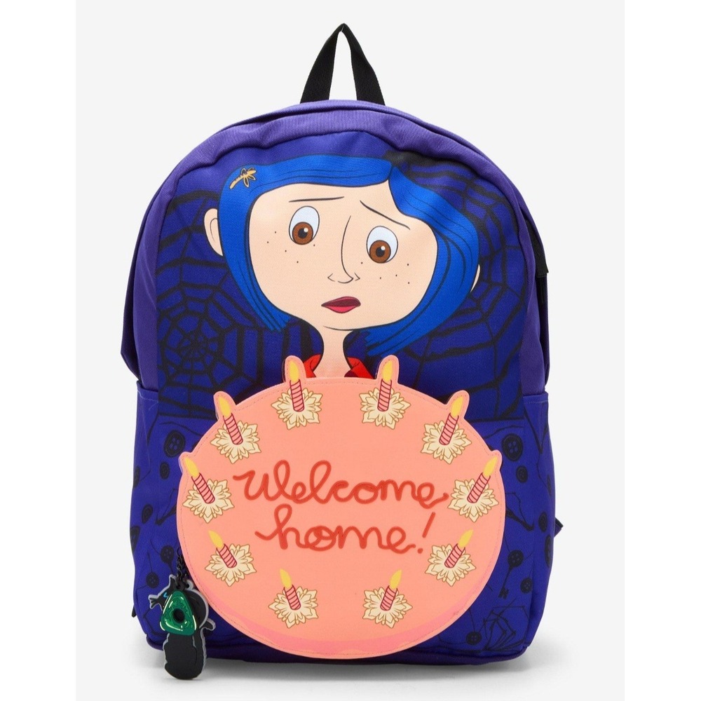NEW! Coraline Cake Backpack With Black‎ Cat Keychain Charms